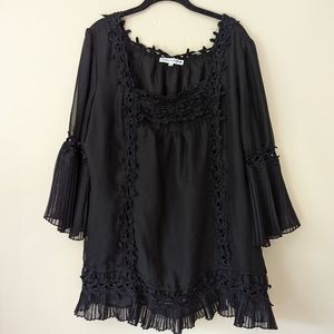 Passion concept women's elegant black shirt size XL